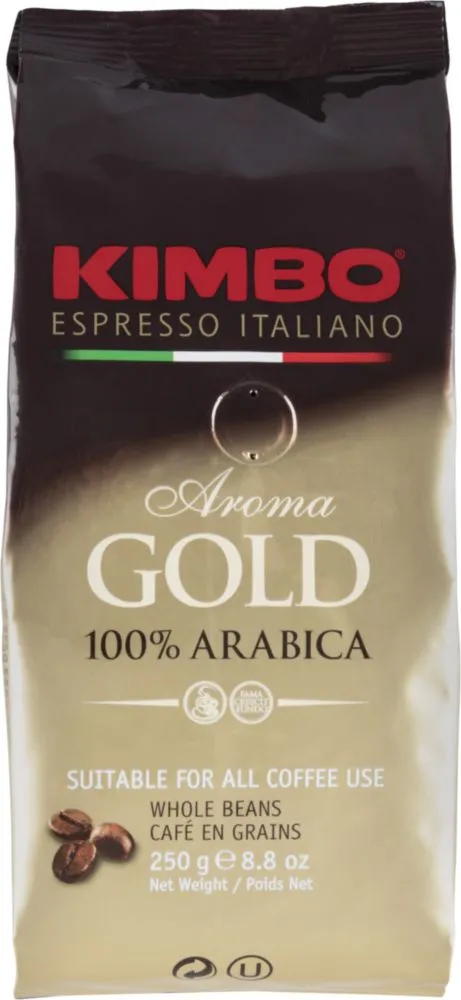 Кофе зерновой Kimbo aroma gold 100% arabica 250 г
